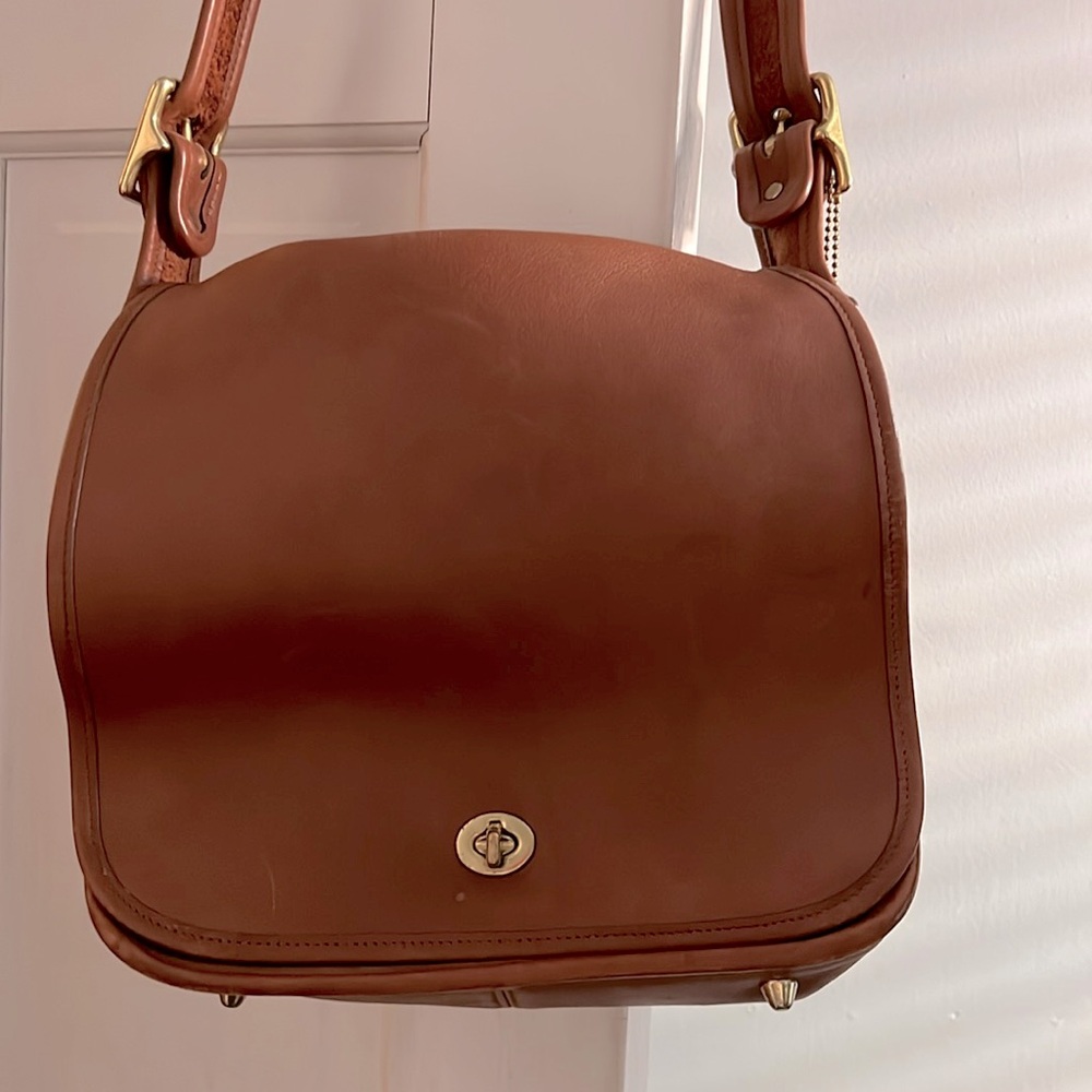 Camel brown Coach Shoulder Purse